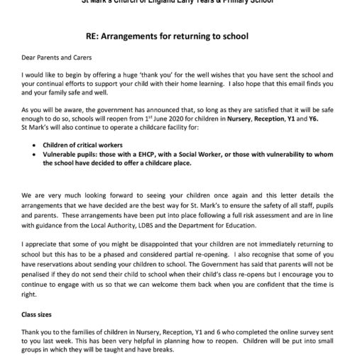 return-to-school-letter-st-mark-s-c-of-e-primary-school